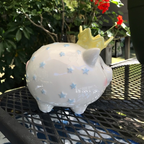 Mud Pie Mudpie Little Prince Ceramic Piggy Bank - Picture 3 of 9